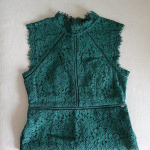 Bardot - Lace Panel Dress - M - Hunt Green